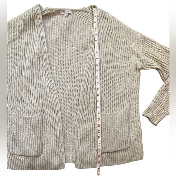 Madewell Cream Wool Blend Open Front Ribbed Redford Cardigan Sweater - Picture 9 of 12